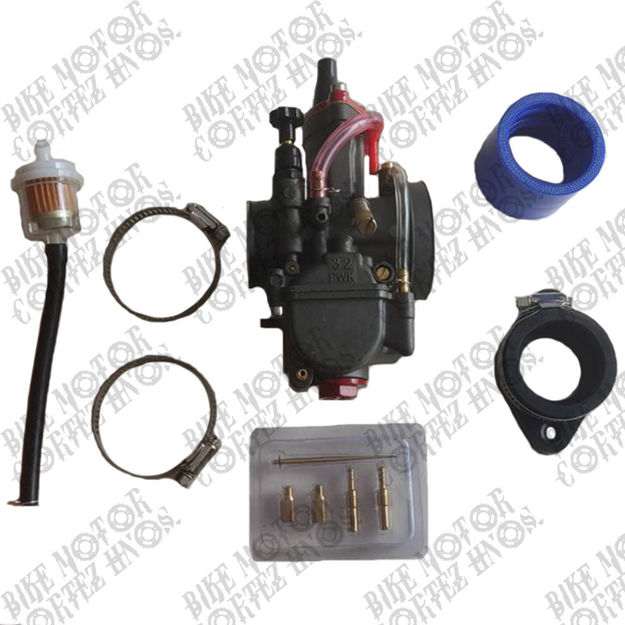 Imagen de Carburador Racing Cortina Plana Modificado PWK32 Rcp Dtk Dte Calimatic Dtt AX100 Ts125 Ts185  058