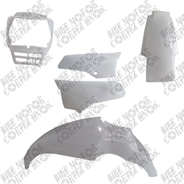 Imagen de Plasticos Yamaha Dtk Traslucido Mascarilla Guardafango Delantero Guardafango Posterior Tapas laterales Dtk