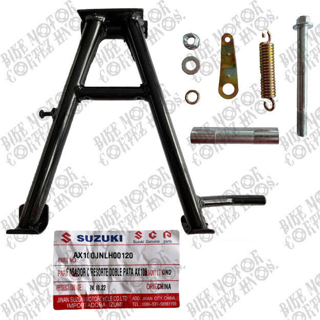 Imagen de Gato Central Apoyo Doble Pata con pasador y resorte  Suzuki Ax100 JNLH00119