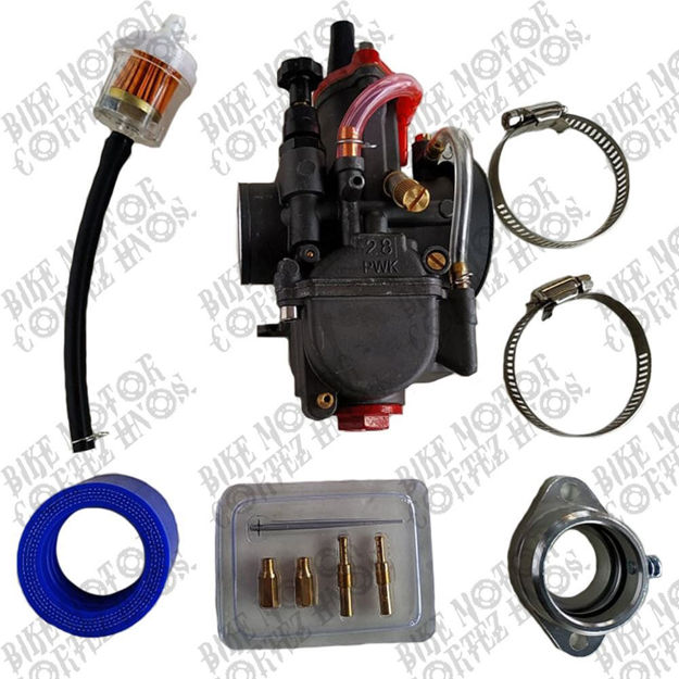 Imagen de Carburador Racing Cortina Plana Modificado PWK30 Rcp Dtk Dte Calimatic Dtt AX100 Ts125 Ts185