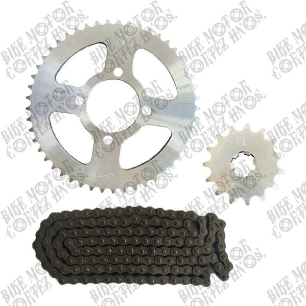 Imagen de Kit Arrastre Yamaha Dtk175 Catalina 4 Huecos 47 Dientes Piñon Motriz 15 Dientes Ok Japan