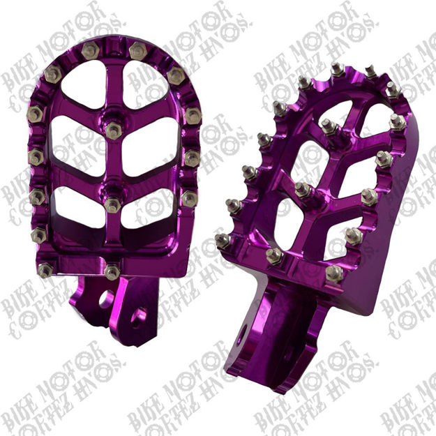 Imagen de Estribo Reposapie Delantero Universal  Yamaha Dtk125 Dtk175 Calimatic Dte Suzuki Ts125 Ts185 Dr200 Honda Tornado Xr250  Crf230 Morado