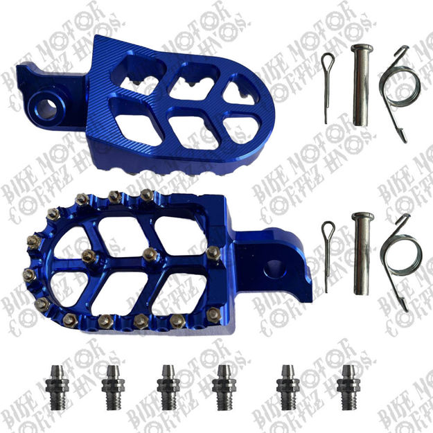 Imagen de Estribo Reposapie Delantero Universal  Yamaha Dtk125 Dtk175 Calimatic Dte Suzuki Ts125 Ts185 Dr200 Honda Tornado Xr250  Crf230 Azul